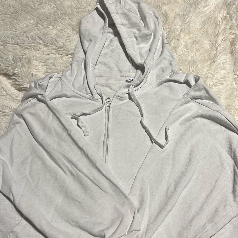 Plain White Gap Zip up Jacket